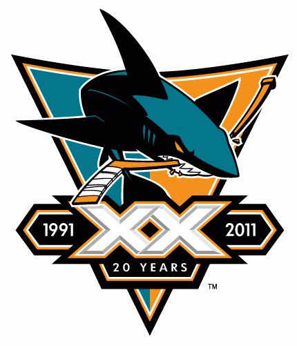 San Jose Sharks 2011 Anniversary Logo t shirts iron on transfers v2